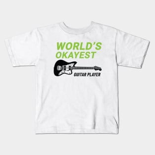 World's Okayest Guitar Player Offset Style Electric Guitar Light Theme Kids T-Shirt